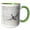 Green/White, variant on 3drose, Mallard Drake Flying in Heavy Snow, 11oz Two-tone Green Mug