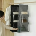 thumbnail image 2 of piezas, almacenamiento de bolsos, versión mejorada, almacenamiento de bolsos, 6 bolsillos grandes, almacenamiento de bolsos, gris, almacenamiento de bolsos, compartimento transparente, bolso de mano, 2 of 5