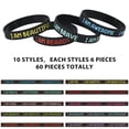 thumbnail image 3 of Pulseras de silicona QEERBSIN Inspirational, 60 unidades, para niños, 3 of 8