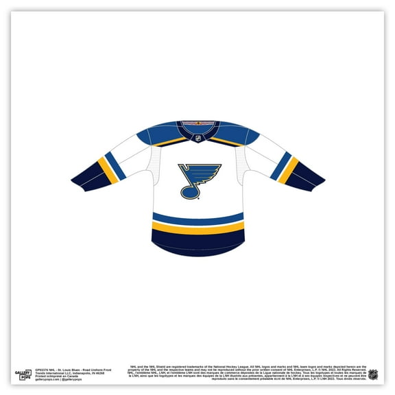 Gallery Pops NHL - St. Louis Blues - Road Uniform Front Wall Art, Unframed Version, 12" x 12"