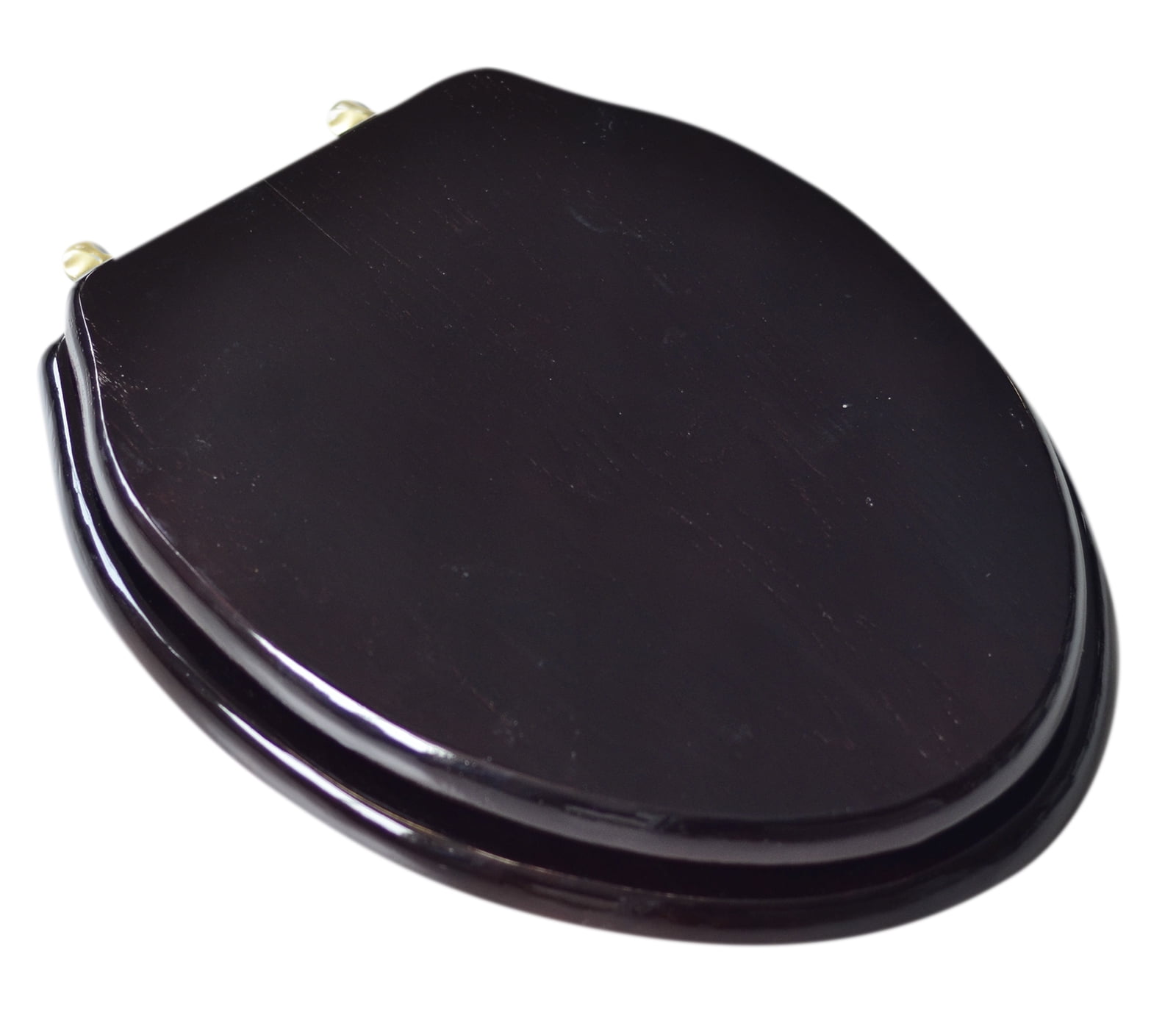 BathDecor Mahogany Finish Designer Solid Elongated Oak Wood Toilet Seat