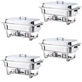 thumbnail image 1 of ALPHA LIVING 70014-GRAY 4 Pack 8QT Chafing Dish High Grade Stainless Steel Chafer Complete Set, 8 QT, Alpine Gray Handle, 1 of 8
