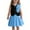 Blue, variant on Kids Girl 2 Piece Outfit Solid Color Sleeveless Button Tank Tops and Pleated Skirt Set Summer Clothes Blue 8-9Years