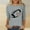 Gray, variant on Runfenguu Plus Size Graphic Tees Oversized Tees Ladies' Printed Round Neck Three Quarter Sleeve 3/4 Sleeve T-Shirt Loose