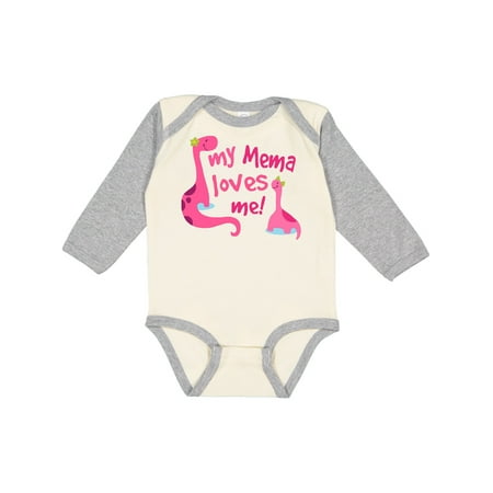 

Inktastic My Mema Loves Me Girls Gift Gift Baby Girl Long Sleeve Bodysuit