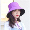 thumbnail image 3 of US UV Protection Double-Sided Wide Brim Bucket Hat Sun Hat Beach Fisherman Cap, 3 of 3