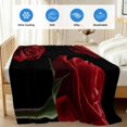thumbnail image 4 of Red Rose Cooling Blanket,Lightweight Breathable Summer Throw Blanket with Double Sided Cold Effect,Vintage Abstract Garden Flower Floral Black Picnic Blankets Bed Sheet for Hot Sleepers 60"x80", 4 of 8