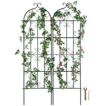 KFFKFF Metal Garden Trellis for Climbing Plants, 71 x 20 in, 2-Pack Rust-Resistant Plant Support for Outdoor Use, Decorative Trellis for Roses, Cucumbers, and Clematis in Gardens and Lawns