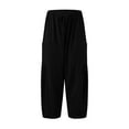 thumbnail image 3 of SIYUDAN Pants For Women Casual Pants Women BlackAdult Womens Pants Comfy Pants Women Work High Waisted Wide Leg Pants Womens Capris For Summer, 3 of 4