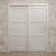 thumbnail image 3 of Sliding Closet Bypass Doors 48 x 80 inches | Ego 5010 Painted White Oak | Rails Hardware Set | Wood Solid Bedroom Wardrobe Doors, 3 of 5