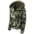 thumbnail image 3 of MixMatchy Women's Winter Faux Fur Lined Front Zip Up Camo Short Coat Jacket, 3 of 4