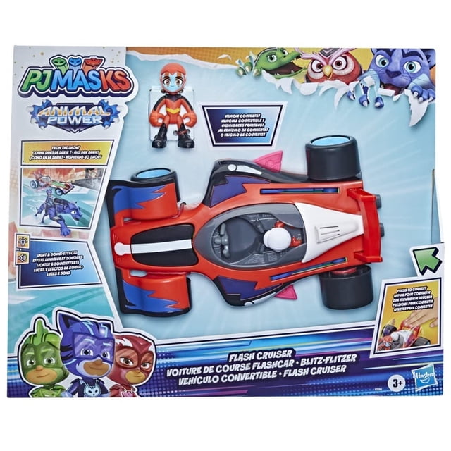 Máscaras de pijama para coche de juguete Animal Power Flash Cruiser con luces y sonidos
