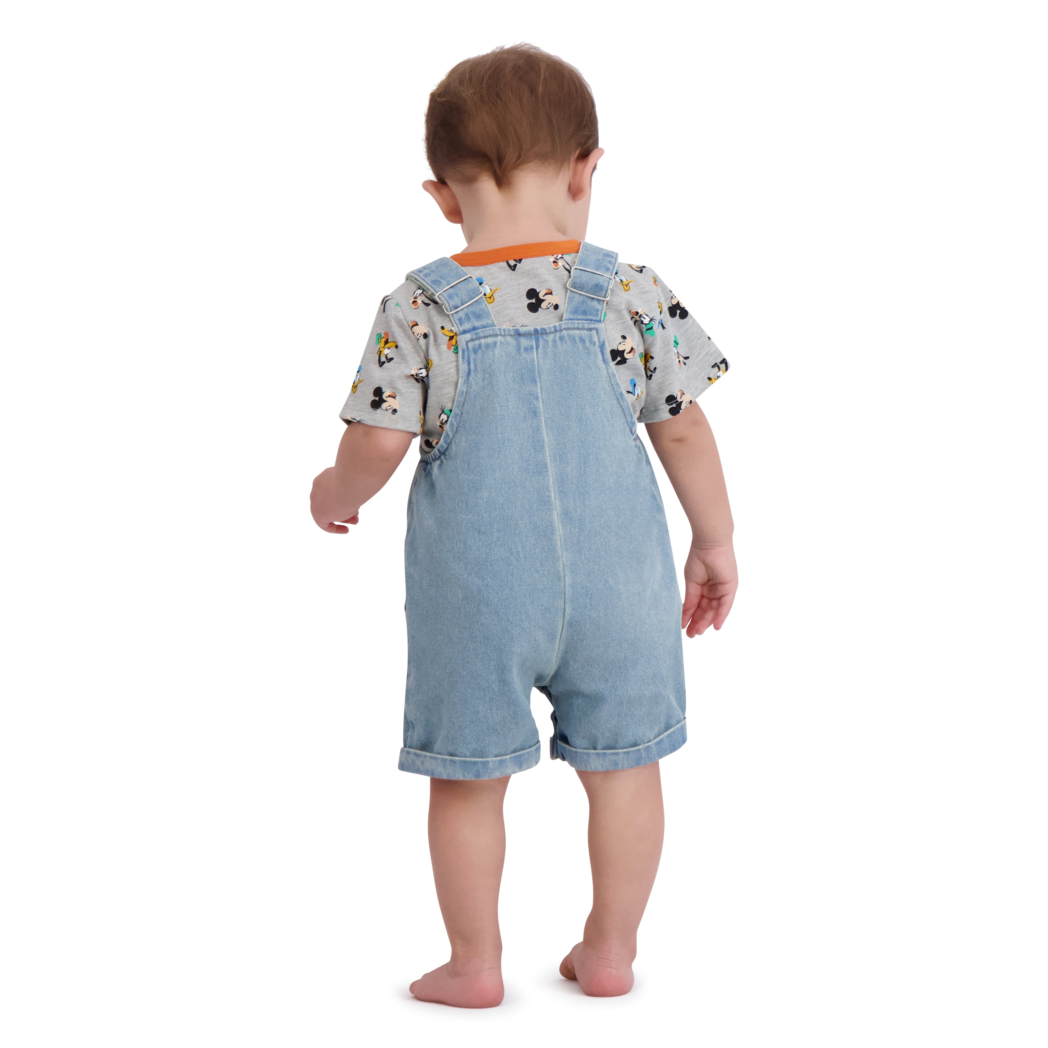 Disney Mickey Mouse Baby Boy 2 piece Shortall Set, Sizes 0/3 Months-24 Months