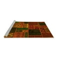 thumbnail image 2 of Ahgly Company Machine Washable Indoor Square Oriental Yellow Modern Area Rugs, 7' Square, 2 of 4