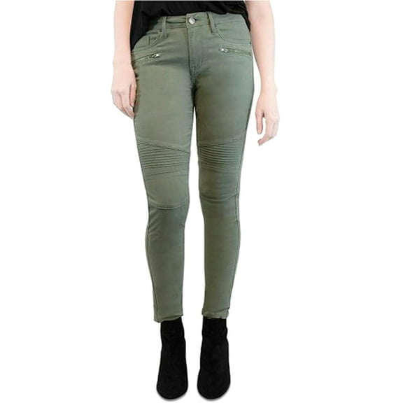 seven7 Women's Mid Rise Utility Skinny Ankle, Lichen Green (size 6)