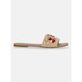 thumbnail image 2 of Time and Tru Women's Raffia Shell Slide Sandals, 2 of 6
