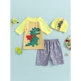 thumbnail image 2 of Wassery Infant Baby Boys Summer 3PCS Swimsuit Animal Printed Short Sleeve Tops and Swim Trunks 6M 9M 12M 18M 24M 2T 3T Toddler Bathing Suit Rash Guard Set with Swim Cap, 2 of 9