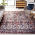 thumbnail image 3 of SAFAVIEH Tucson Forrester Oriental Machine Washable Area Rug, Navy/Rust, 8' x 10', 3 of 13