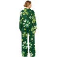 thumbnail image 6 of Renewold Womens Tracksuit 2 PCS Set Long Sleeve Cowl Neck Top and Drawstring Straight Leg Pants Lightweight Trendy Casual Outfits for St. Patrick's Day, Green Clover Gold Coin Print, XS, 6 of 7