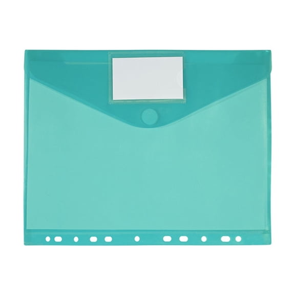 Plastic Envelopes Binder Pocket, A4 Clear Folders with Label Pockets, 11 Holes E×pandable Binder Folders, Velcro Fastening File Organizer, Document Storage Sleeve, Letter Size Document Pouch