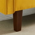 thumbnail image 6 of Aukfa 75" Upholstered Futon Convertible Sofa Bed, Solid Wood Legs, Tufted Back, Yellow, 6 of 10