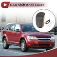 thumbnail image 2 of Cubierta de pomo de cambio antideslizante Unique Bargains, protector de mango de cambio para Dodge Journey 2011-2020, cuero sintético negro y marrón, 2 of 6
