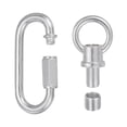 thumbnail image 1 of M10 Fine Thread Lamp Female Loop Holder with M12 Adapter Chain Quick Link, 44 lbs Load Silver Tone, 1 of 7
