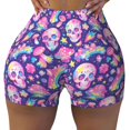 thumbnail image 2 of Honeii Skull rainbow mushroom colorful Print Women's Workout Shorts, Gym Shorts for Active Wear, Sports Shorts,Women's Running Shorts,Quick Dry Athletic Shorts-XX-Large, 2 of 8