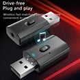 thumbnail image 4 of HEVIRGO Adaptateur Récepteur Émetteur Audio Sans Fil USB Bluetooth-compatible 5.0 3.5mm aux pour PC, 4 of 10