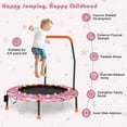 thumbnail image 3 of Spaco 36 Inch Mini Trampoline with Colorful LED Lights and Bluetooth Speaker-Pink, Bounce Trampoline for Outdoor as Garden, Park, 3 of 8