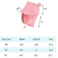thumbnail image 2 of TBWNWG Kids Sun Hat UPF 50+ Wide Rigid Brim 2025 New Solid Color Baby Cute Ear Hat Adjustable Beach Hat, 2 of 2