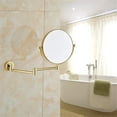 thumbnail image 4 of Wall-Mounted Makeup Mirror,8 inch Brass Magnifying Round Double Sided Shaving Mirror,Bathroom Extendable 360° Swivel Cosmetic Vanity Mirror,Chrome,10X /Gold/3X, 4 of 8