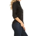 thumbnail image 2 of Women's Casual Stretch Button Down 3/4 Sleeve Blouse, 2 of 5