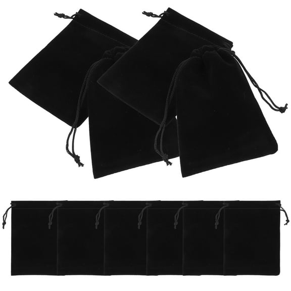 WORGEOUS 12Pcs Flannel Drawstring Bag Small Storage Bag for Jewelry Packaging 3.5*4.7in