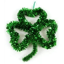 St. Patricks Day Tinsel Shamrock Wall Decoration by Greenbrier