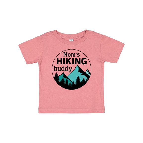 Inktastic Mom's Hiking Buddy with Mountains and Trees Boys or Girls Baby T-Shirt