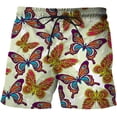 thumbnail image 1 of Pantalones cortos informales de secado rápido para hombre, Shorts con estampado clásico de mariposa de dibujos animados, tabla de playa para correr, surf con cordón Fivean unisex, 1 of 2