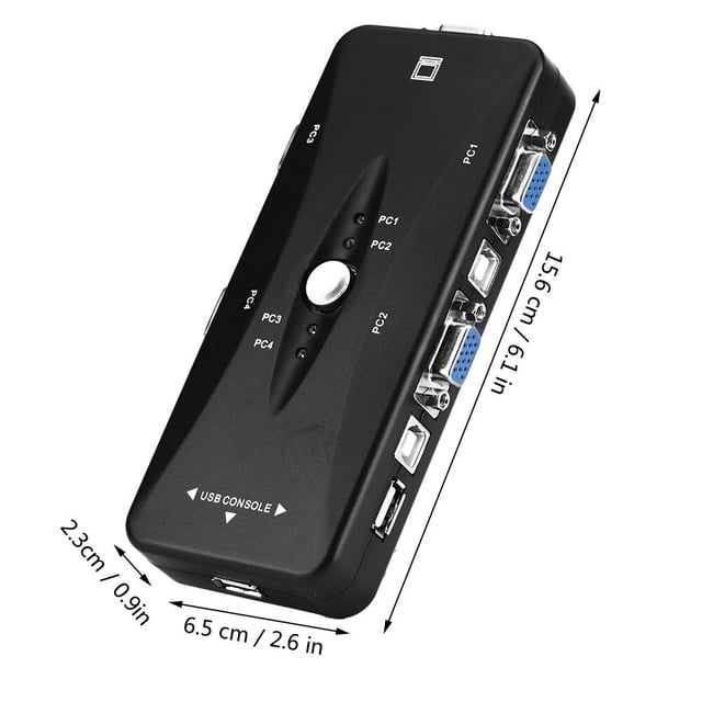 Conmutador de vídeo VGA, conmutador KVM USB 2.0, caja de conmutación VGA, conmutador VGA, funcionamiento suave