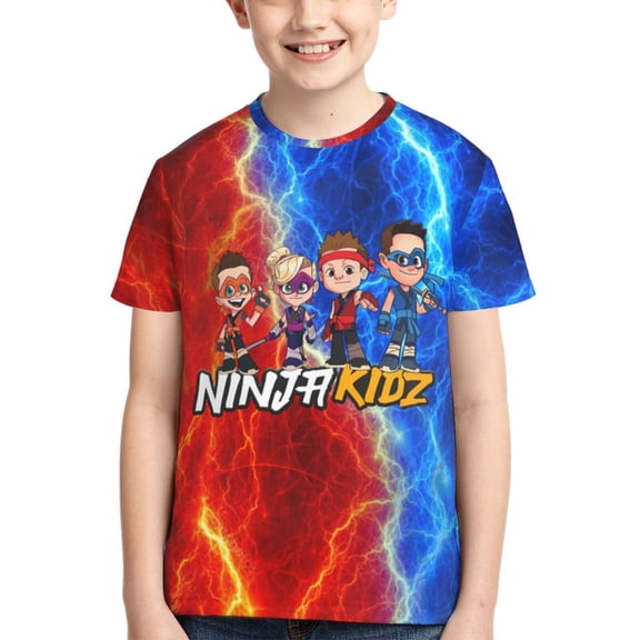 Ninja TV Kidz Boys Girls T Shirt Kids Short Sleeve Crewneck 3d Printed Graphic Shirts For Kids Youth X-Small
