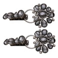 thumbnail image 1 of veasfak Metal Alloy Rhinestones Duckbill Button Handmade Sewing Handwork Overcoat Button 2pcs Black, 1 of 8