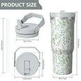 thumbnail image 4 of Floral 30oz Handheld Travel Tumbler with Handle – Double Wall Stainless Steel Insulated Cup, Flip Straw Lid, Leak-Proof & BPA-Free, Durable Hot & Cold Drink Mug,Thanksgiving, Xmas, Spring ,Flower, 4 of 6