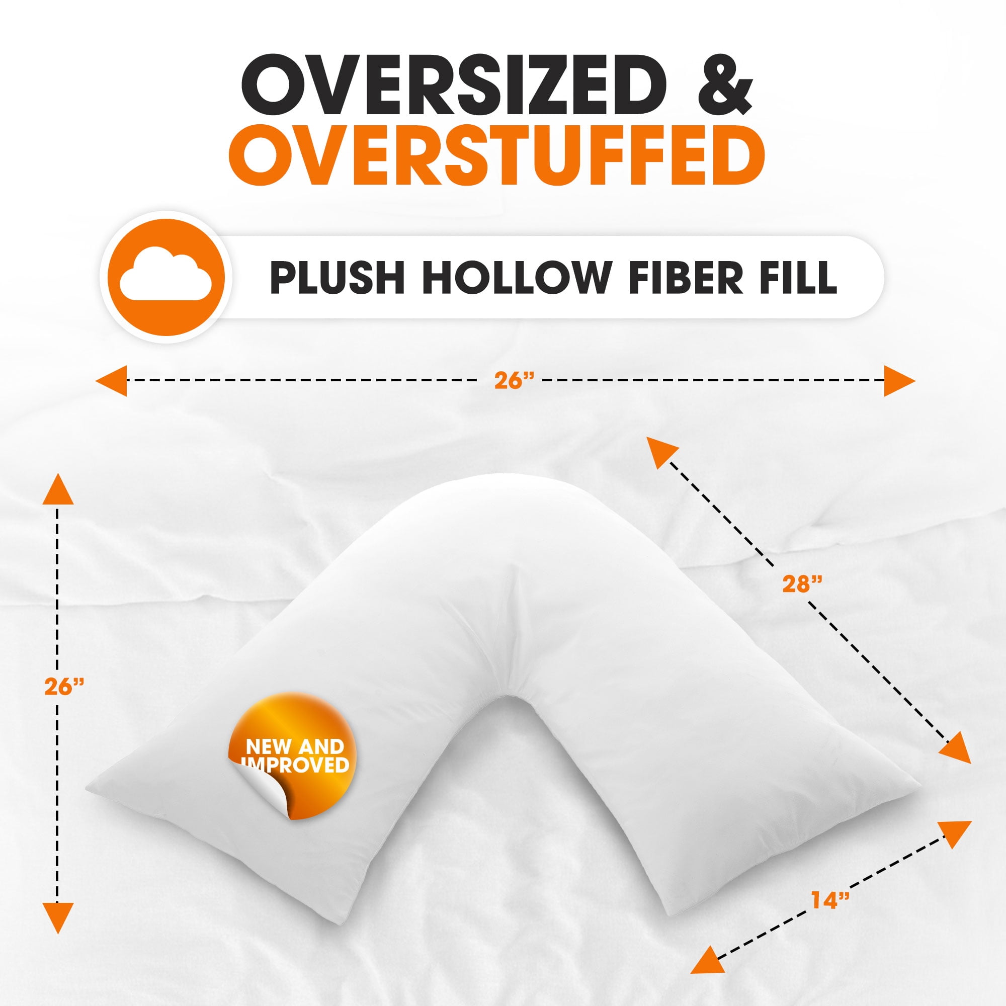 Hypoallergenic Down Alternative Pregnancy V Pillow - By Cheer Collection