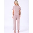 thumbnail image 4 of DARING DIVA Women's Pajama Sets Sleepwear Built-in Shelf Bra Short Sleeve Tops L Pink, 4 of 7