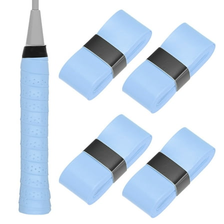 Uxcell 4-Pack Tennis Racket Grip Tape Anti-Slip Sweat Absorbent Pickleball Overgrip Grip Tapes for Pickleball/Racquetball/Badminton Sky Blue