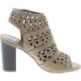 thumbnail image 6 of Nature Breeze Hush-03 Women Perforated Block Heel - Dressy, Trendy, Date Night - Peep Toe Mule, Beige Suede, 9, 6 of 7