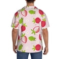 thumbnail image 3 of Gukieu Hand Drawn Strawberry Print Men's Short-sleeved Shirts, Button-down Pocket Shirts, T-shirts, Beach Vacation Travel Summer Clothing-Large, 3 of 5