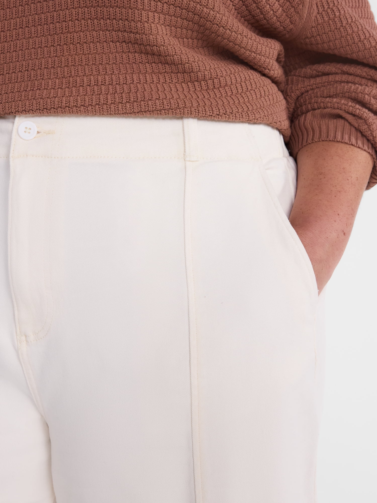 Terra & Sky Women's Plus High Waisted Barrel Pants, Sizes 0X - 5X