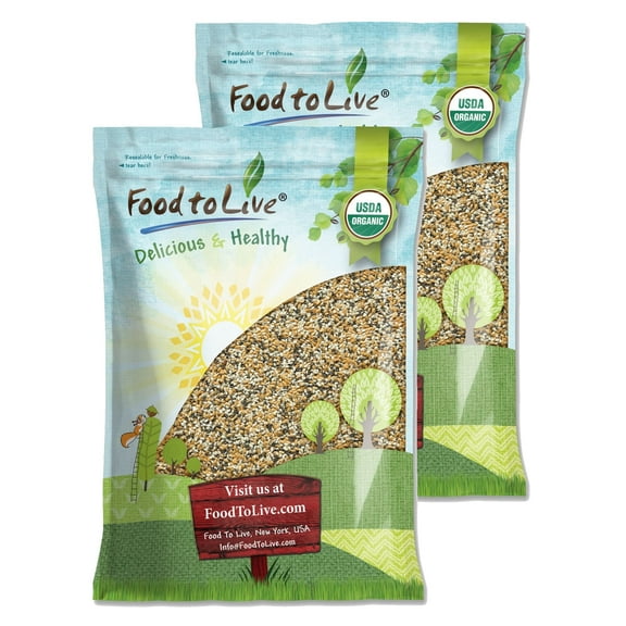 Organic Omega-3 Seeds Mix with Flax, Chia and Sesame, 20 Pounds - Non-GMO, Raw, Vegan - by Food to Live