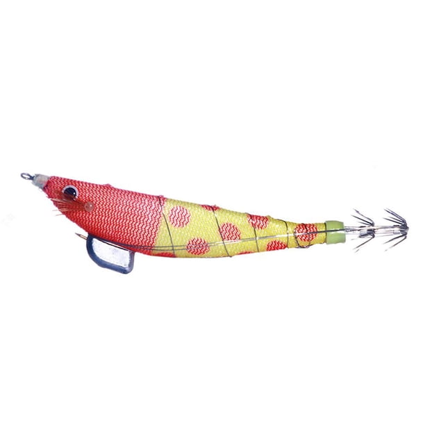 Señuelos de pesca de madera luminosa de camarón 12 cm 14 3 g cebo artificial () amarillo rojo JShteea El nuevo