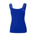 thumbnail image 4 of Charmgo Débardeur pour Femmes Col Carré Mode Sans Manches Ajusté Gilet Été Débardeur Décontracté Manches Courtes Tunique Tendance Bleu m, 4 of 5